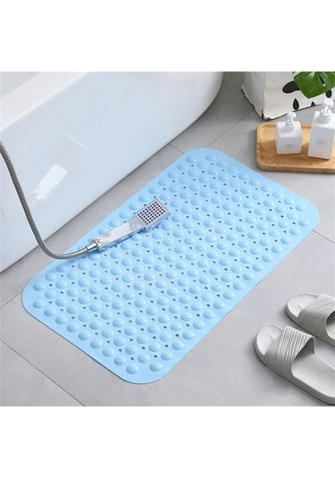 Shineyee Mavi Pvc Banyo Anti Kayma Mat, Suction Cup Dizaynlı, Yüzey Masajlı, Banyo/havuz/toilet Kullanıma Uygun, 46x46 Cm Diğer