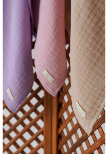 Pamuk 4 Katlı Müslin Battaniye Seti 3'lü Pembe