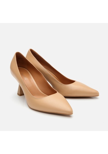 Hotiç Kadın Deri Bej Orta Topuklu Stiletto 01ayh304140a330 Naturel-nude Naturel