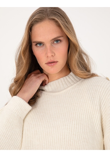 Pierre Cardin Kadın Ekru Kazak /triko 50316342-vr019 Ekru