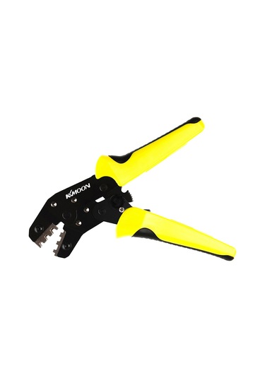 Geeksen Endüstriyel Ratchetlı İletken Pres Aleti, 0.14-1.5mm² Aralığında, Ergonomik Tasarım, Yüksek Karbon Çelik, Kolay Kullanım, Kesin Presleme Sarı