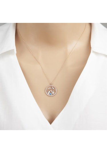 Çift Kedi Modeli Rodyum Kaplama 925 Gümüş Kadın Kolye