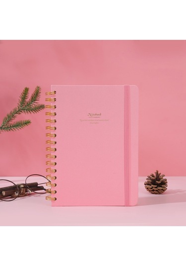 Vj Canvas Sert Kapak Spiralli Defter A5 100gr 160 Sayfa Noktalı Pembe Pembe