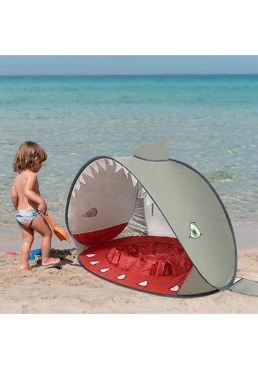 Bebek Havuzlu Plaj Çadırı, 50+ Upf Uv Korumalı Su Geçirmez Çocuk Çadırı Gri Gri