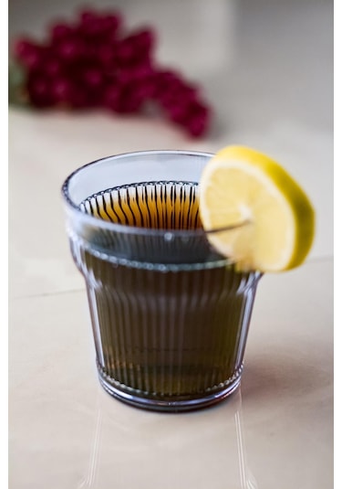 Akrilik Lacivert 6'lı Kısa Bardak & Su Meşrubat Kahve Yanı Bardağı 300 Ml Cam Değildir Lacivert