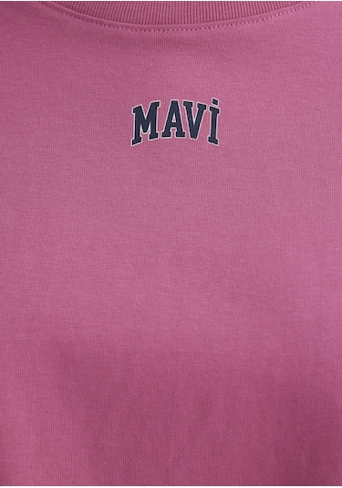 Mavi - Mavi Logo Baskılı Pembe Tişört 1611585-84670 Pembe