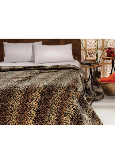 Mink Battaniye Tek Kişilik Solana 333 Leopar Kahve