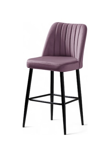 Ada Bar Sandalye - Babyface Lila - Metal Siyah Ayak Lila