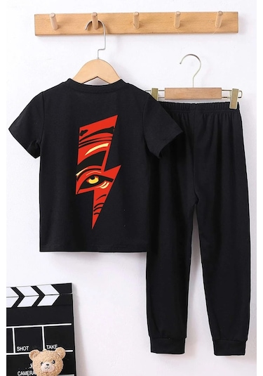 Çocuk Yıldırım Alt - Üst Eşofman Takımı Siyah