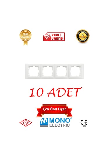 Beyaz Dörtlü Çerçeve 10 Adet Mono Despina