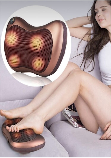 Mega Plus Yoğurmalı Ovmalı Masaj Yastığı Ayak Bel Boyun Sırt Vücut Omuz Masaj Aleti Masaj Aleti