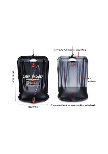 River World Solar Isıtıcılı 20 Lt'lik Kampta Kullanım İçin Duş Torbası