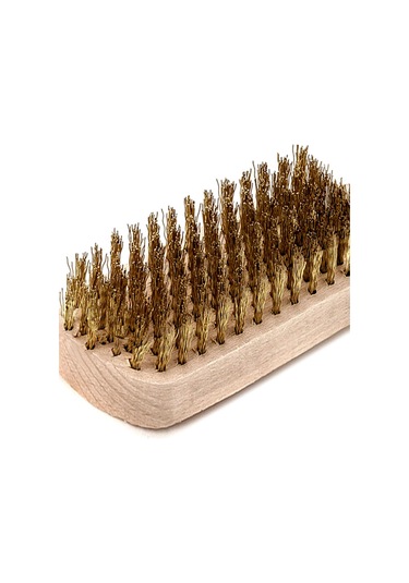 Ahşap Saplı Büyük Süet Temizleme Fırçası Kahverengi