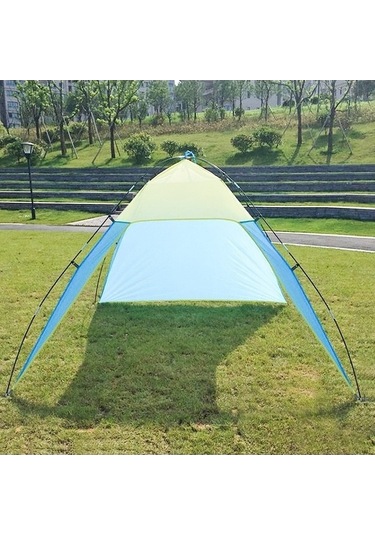 Bloomnest 3 Yanı Açık Kamp Çadırı - Plaj, Park, Balıkçılık İçin Mükemmel Havalandırma, Mavi-sarı Mavi - Sarı, Yüksek Kaliteli Mavi - Sarı