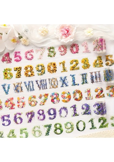 Honeybeeshop Dijital Şifre 6lı Renkli Sayı Bant Seti Scrapbooking Dıy Koleksiyon Projeleri