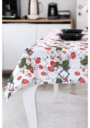 Sufre Sıvı Geçirmez Masa Örtüsü Sofra Bezi Sofra Örtüsü Piknik Örtüsü Çilek