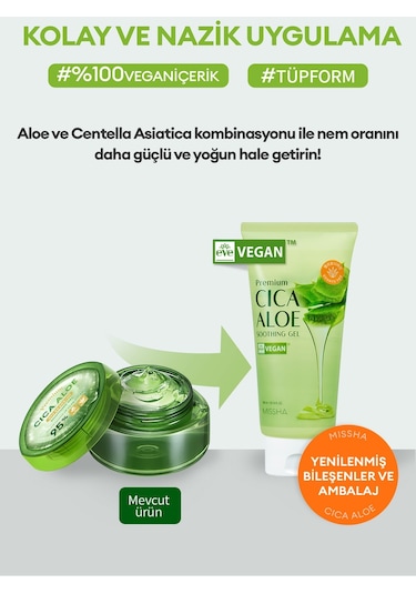 Missha %95 Cica Aloe Kompleksi İçeren Nemlendirici Jel Premium Cica Aloe Soothing Gel 300 ML