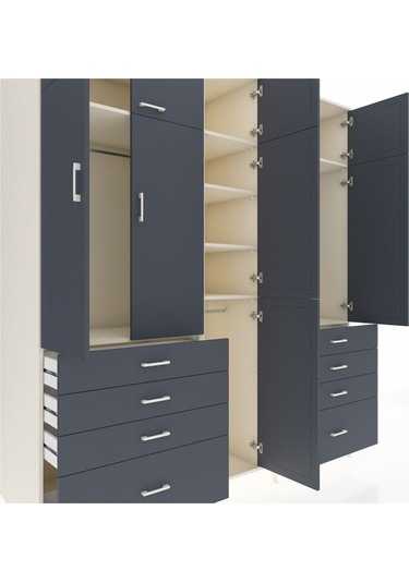 Kronos Dolap 8 Raflı 8 Çekmeceli 3 Askılı 220x59x243 Aytaşı-antrasit/antrasit Antrasıt/antrasıt Kronos Dolap 8 Raflı 8 Çekmeceli 3 Askılı 220x59x243 Aytaşı-antrasit/antrasit Antrasıt/antrasıt