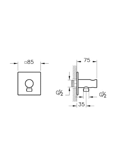VitrA Suit A4283274 Ankastre El Duşu Çıkışı Soft Altın