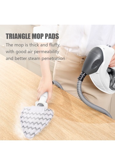 Geeroyoo Shark Lift-away Pro & Genius Steam İçin 6'lı Mikrofiber Üçgen Ve H Şekilli Yıkanabilir Paspas Takımı Beyaz