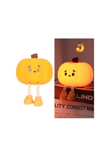 Tcherchi Kabak Gece Lambası, Sevimli Dokunmatik Sensör Lamba Silikon Gece Lambası Sarı