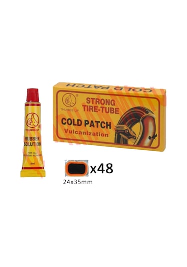 Bisiklet Lastik Tamir Yama Seti Soğuk Yama Siyah 48'li