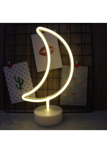 Vkemall Ay Işığı Şeklinde Usb Ve Pil İle Çalışan Dekoratif Led Gece Lambası Diğer