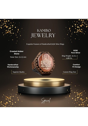 İslami Erkek Yüzük - 925 Ayar Gümüş Ve Cami Sembol Tasarımı Gümüş