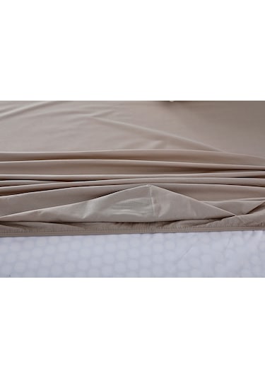 Doqu Home Colourful Fitted Çarşaf Tek Kişilik - Bej