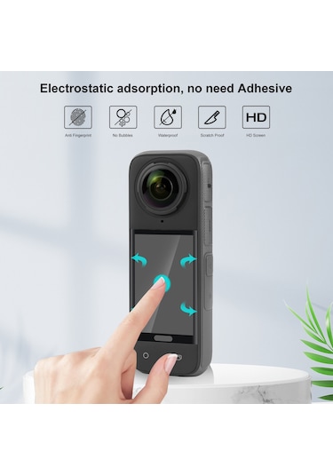 Insta360 X4 İçin Puluz 9h 2.5d Kavisli Hd Ekran Temperli Cam Filmi Şeffaf