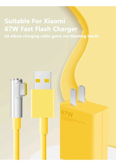 Xiaomi İçin 67 W Usb Süper Hızlı Şarj Güç Adaptörü Mi 12 11 6a Tip C Kablo P 1.8m Cable