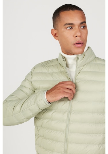 AC&Co / Altınyıldız Classics Erkek Mınt Standart Fit Normal Kesim Dik Yaka Mont Mint
