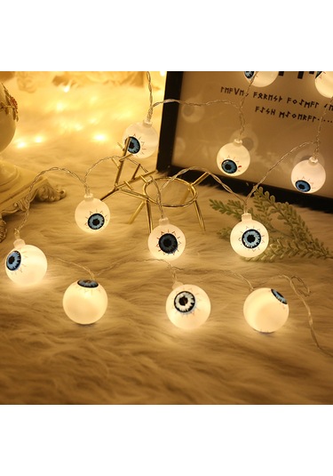 Suofeng Halloween İçin 2m 10 Led Göz Modeli Işık Zinciri, 2xaa Pil İle Çalışır, Çok Renkli Efekt, Dekorasyon Işığı