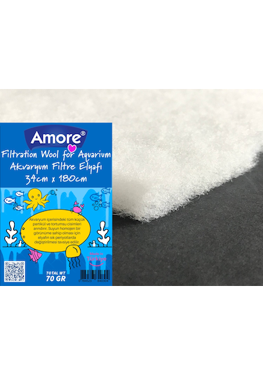 Akvaryum 70gr Silikonsuz Filtre Elyafı 34x180cm Soffice