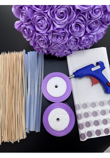 Magazin Dla Rukodel'nic Ip Gavrilov R N İğne Kurmalı Tabanca İle Kendin Yap 5 Adet 27 Gülü Saten Buket Seti 220865837 Violet