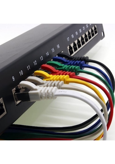 Irenis CAT7 Kablo Yassı FTP Ethernet Network LAN Ağ Kablosu, 15 M-Gri