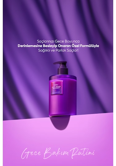 Gece Boyu Saçları Besleyen Onaran Ve Nemlendiren Saç Bakım Kremi Kundal Night Repair Treatment 470ml