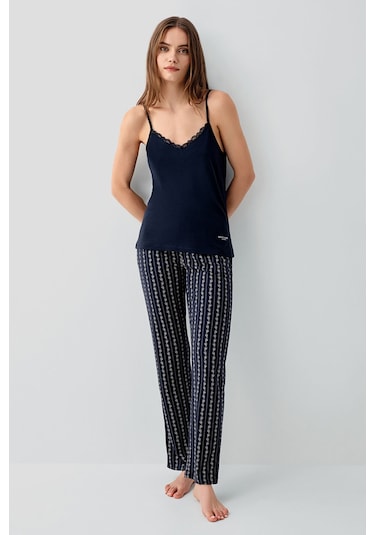 Pierre Cardin Kadın Lacivert 3lü Pijama Takım Lacivert