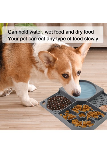 Mufunye Köpek Silikon Yavaş Yeme Matı, Dört Bölmeli Atıştırmalık Tutucu, Sucuklu Süngerli, Duş Vakti Gönüllü Dağıtıcı, Mor Diğer