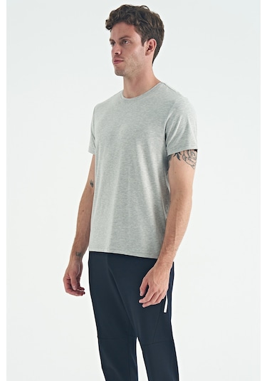 Air Jones Tommy Life Calvin Gri Melanj Basic Erkek T-shirt - 88245 GRI MELANJ
