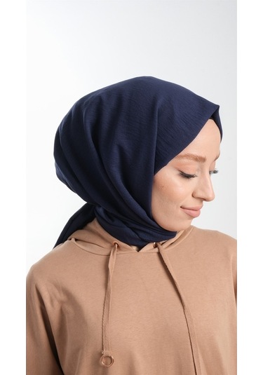 Hürrem Bone 202105_02 Pamuk Düz Klasik Caz Şal Lacivert