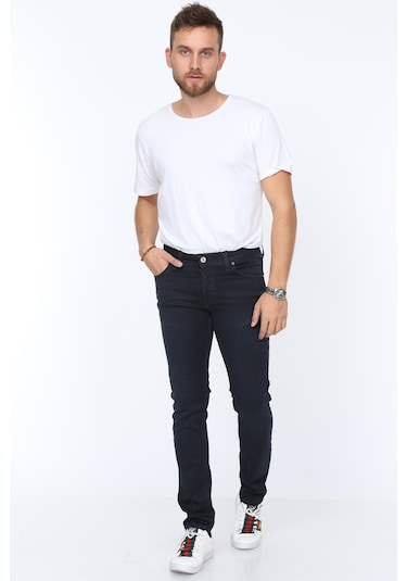Digital Jeans Erkek Slim Fit Dar Kesim Dar Paça Kot Pant Kahverengi Açık Gri