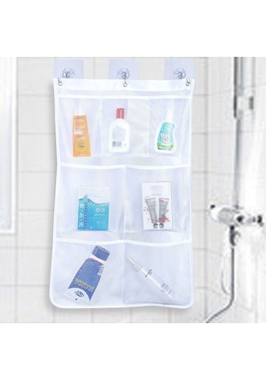 Dancemonkey Cbtx 7 Izgaralar Örgü Duş Askılı Çanta Organizatörü Polyester Banyo Cepleri Çok Renkli
