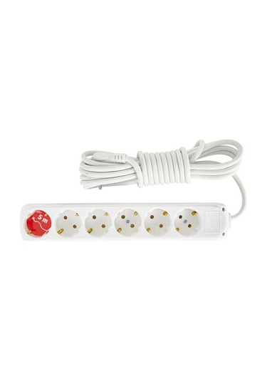 Almera 6'lı Topraklı Priz 5 Mt