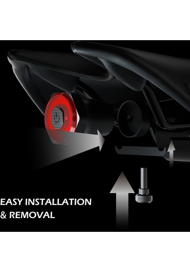 Meroca-akıllı Bisiklet Arka Lambası Arka Fren Lambası Su Geçirmez Y19019b-2 Siyah