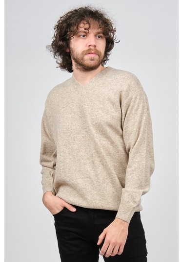 Ida Erkek Lambswool V Yaka Kazak 0593130 Bej Bej