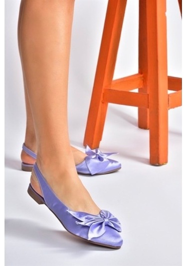 Eflatun Saten Kumaş Kadın Babet H726809004 Eflatun