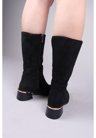 Faye Süet Yarım Çizme Siyah-8442 Siyah