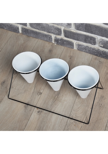 Fullreyon Vıpclass 3 Saksılı Metal Çiçek Standı - Saksılar Dahil - Vsb Diğer