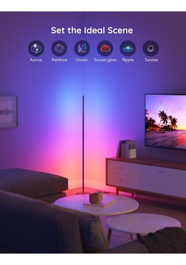 Govee RGBICW H6076312 Basic Akıllı Dikey Aydınlatma Alexa Google Asst. Destekli Siyah